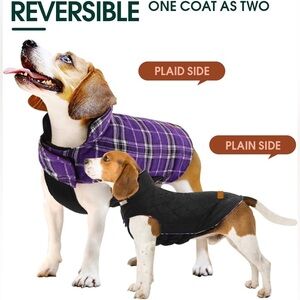Kuoser Warm Dog Coat, Reversible Dog Jacket